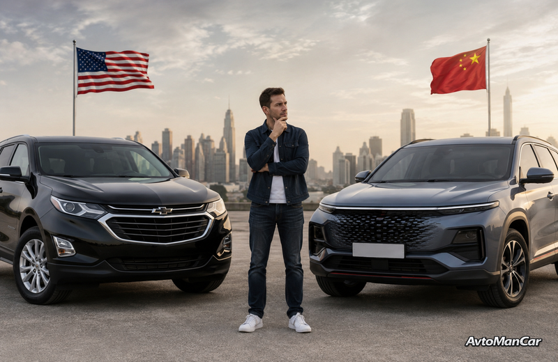 автовладелец думает откуда брать автомобиль — из США или Китая