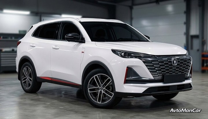 Changan CS55 Plus в автомастерской после регулярного ТО
