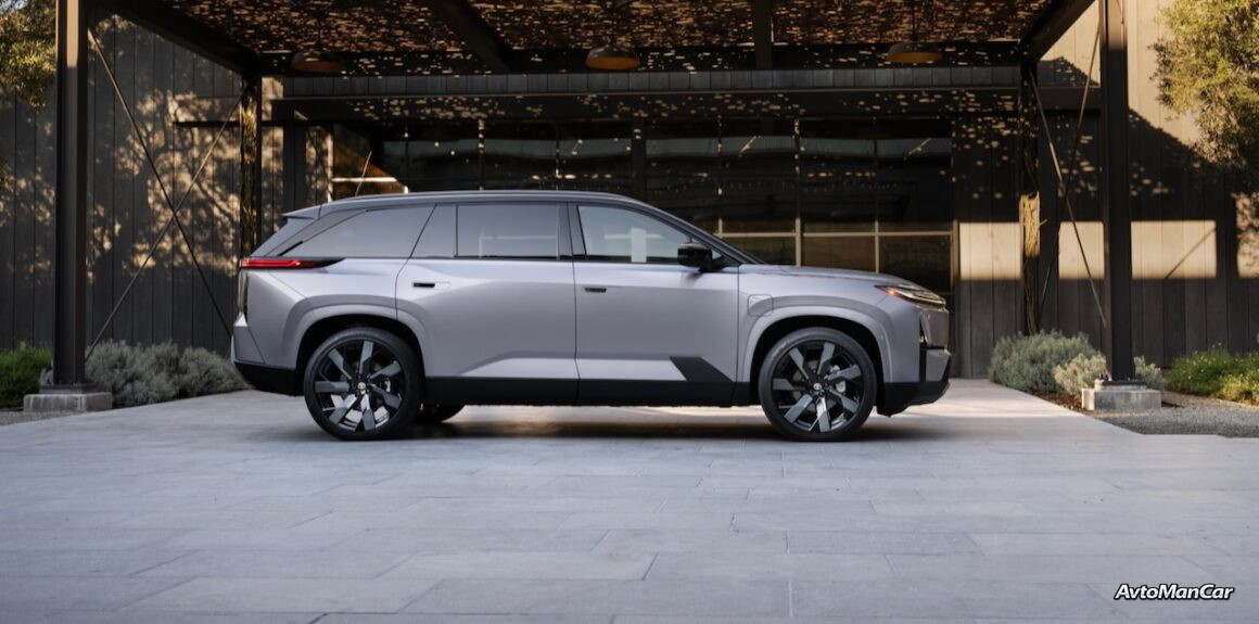 Toyota Highlander EV 2027 года на зарядной станции