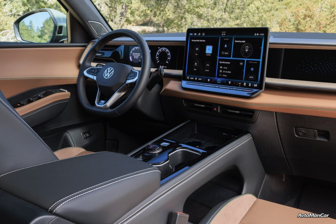 Volkswagen Atlas Cross Sport 2027 года - интерьер и передняя панель